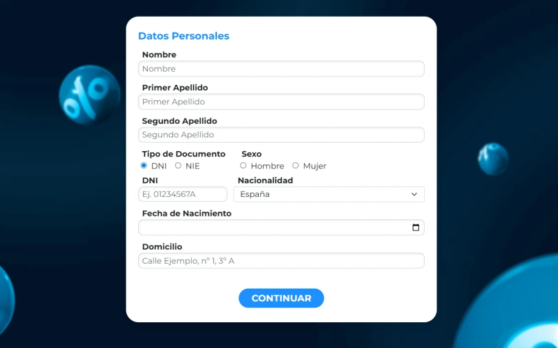 Casino Paston formulario de registro