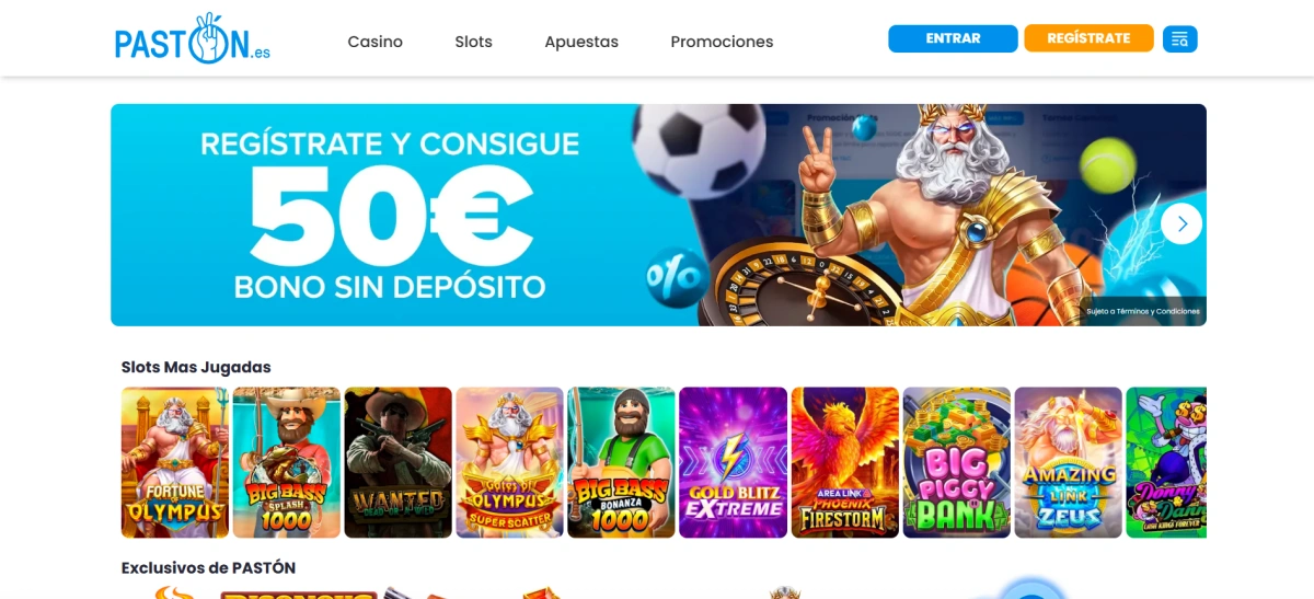 Paston casino online España interfaz